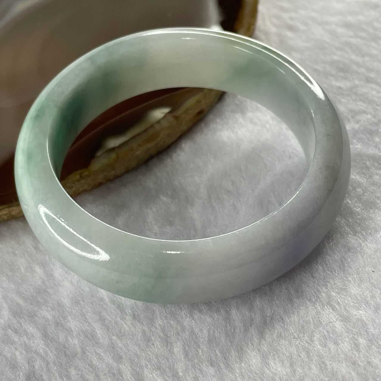 Type A Lavender, Green and Brown Jade Jadeite Bangle 70.25g inner Dia 54.0mm 15.9 by 8.8mm (Slight Internal Line) - Huangs Jadeite and Jewelry Pte Ltd