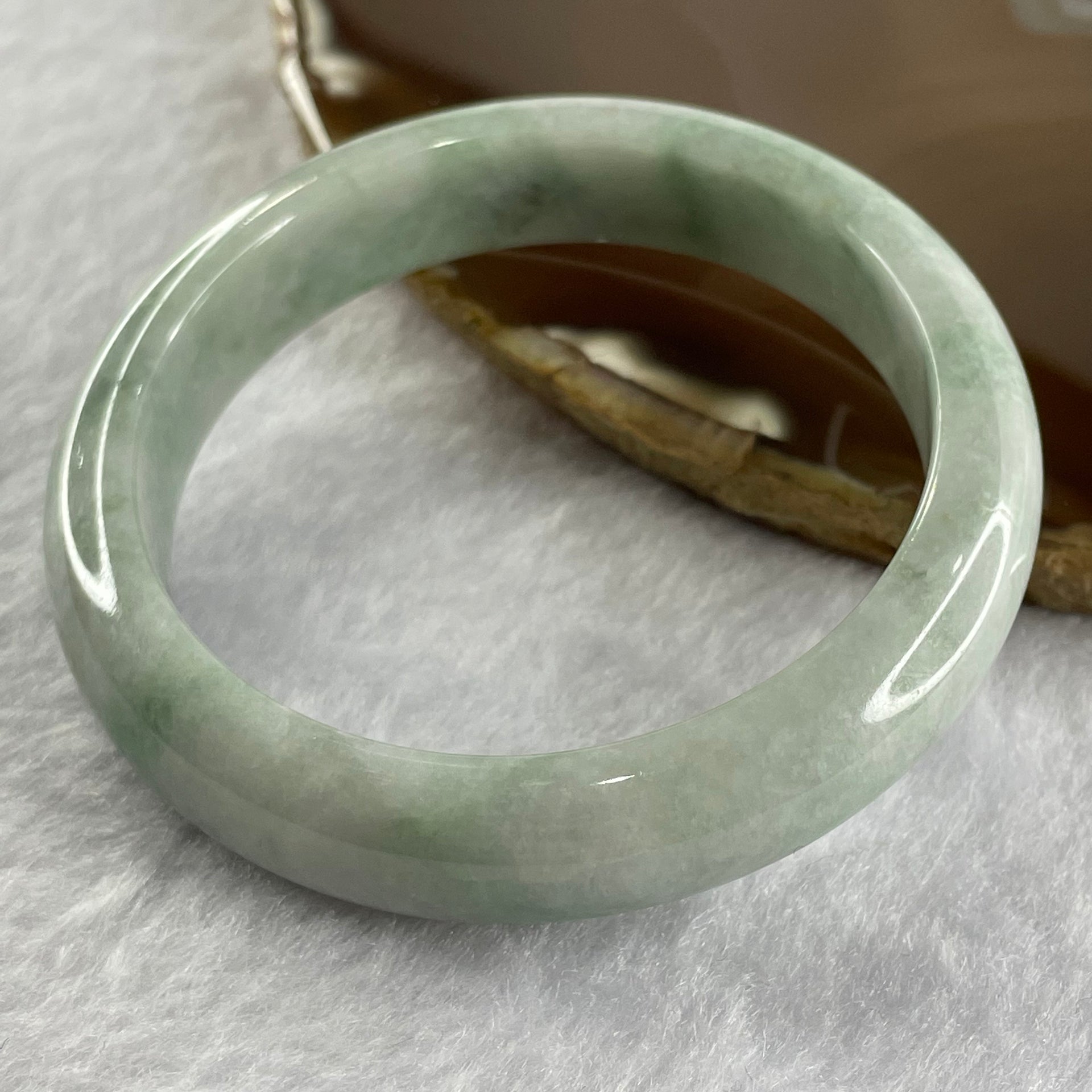 Type A Sky Blue Jade Jadeite Bangle 56.25g inner Dia 56.7mm 12.8 by 8.5mm (Internal Lines) - Huangs Jadeite and Jewelry Pte Ltd