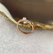 Moonstone 3.2 by 3.2 by 1.7 mm (estimated) in 925 Rose Gold Silver Ring 1.17g - Huangs Jadeite and Jewelry Pte Ltd