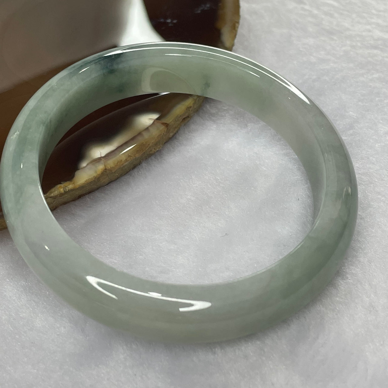 Type A Jelly Green and Lavender Jade Jadeite Bangle 47.50g inner Dia 54.5mm 11.8 by 7.3mm (Slight External Rough) - Huangs Jadeite and Jewelry Pte Ltd