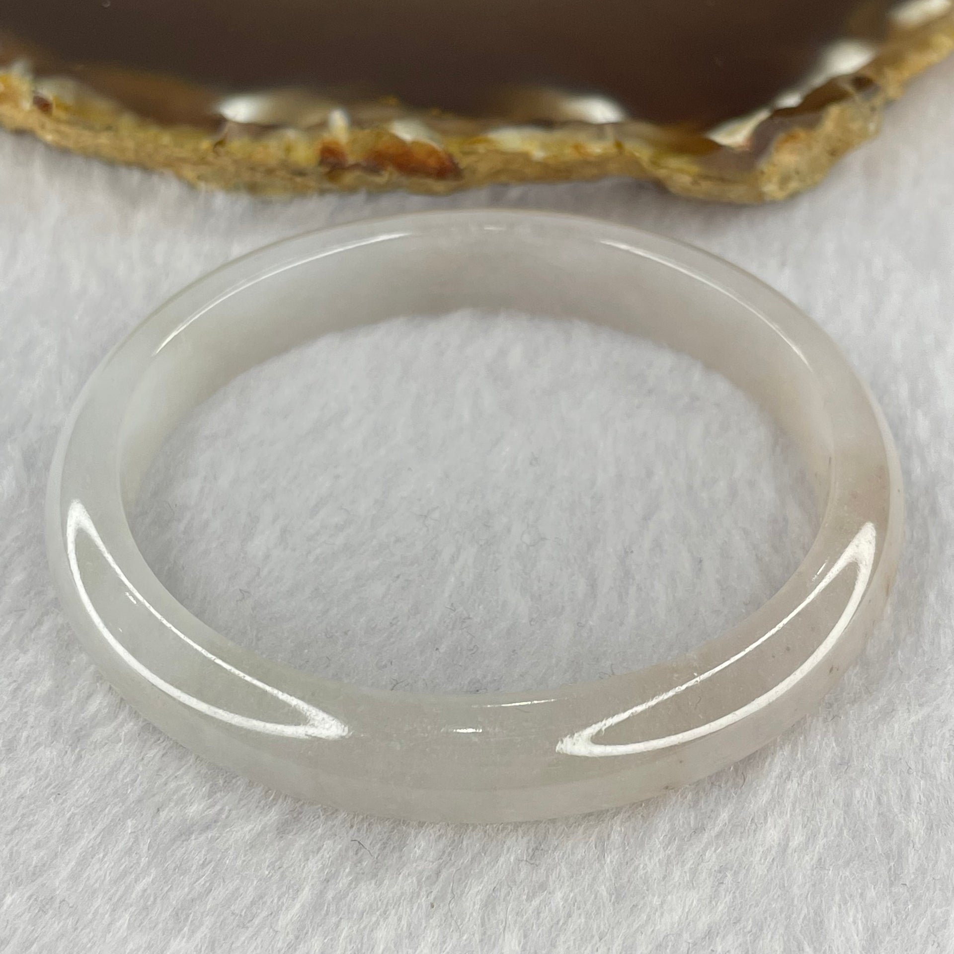 Type A Jelly Faint Greyish Lavender Jadeite Bangle 31.99g inner diameter 55.3mm 10.4 by 7.0mm (slight external rough) - Huangs Jadeite and Jewelry Pte Ltd