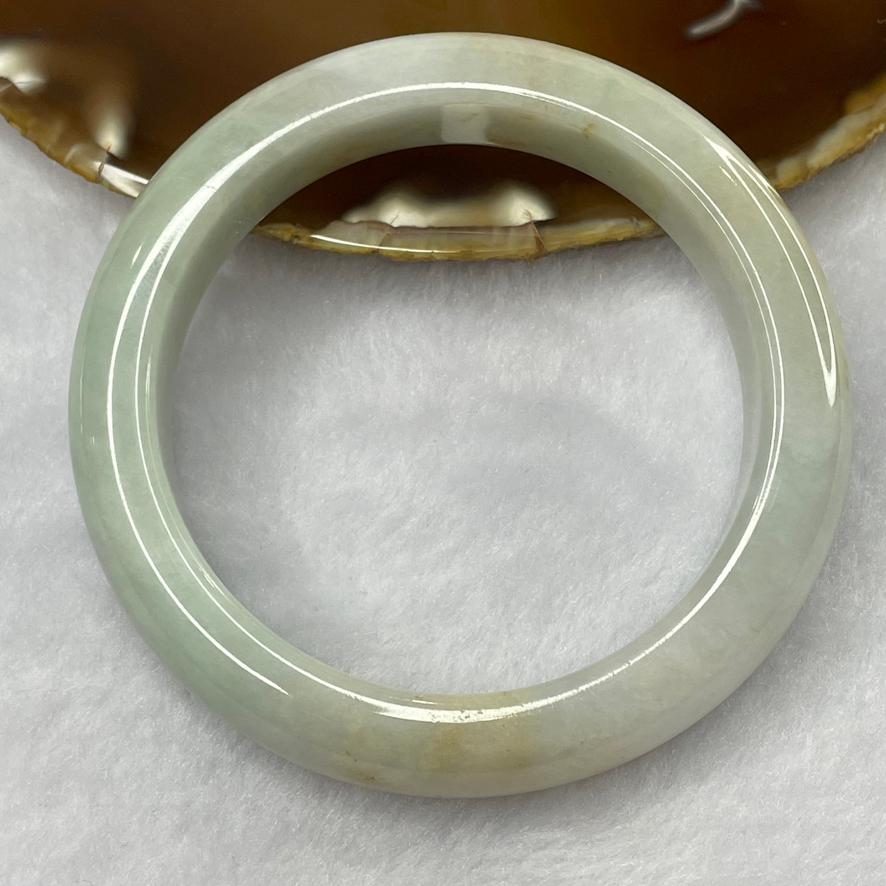 Type A Green and Lavender with Red Patches Jade Jadeite Bangle 84.97g inner Dia 60.5mm 14.1 by 9.9mm (External Rough) - Huangs Jadeite and Jewelry Pte Ltd