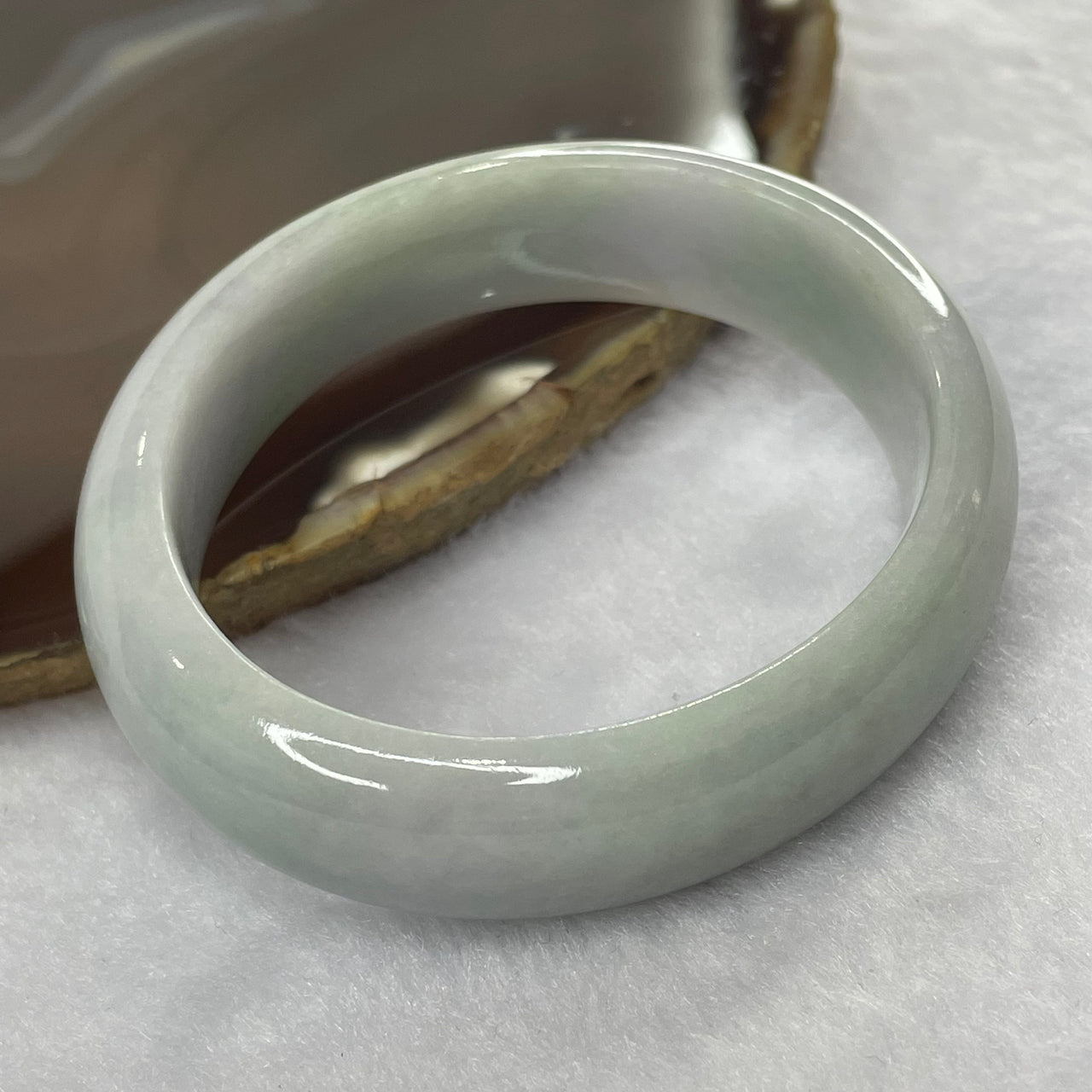 Type A Sky Blue and Lavender Jade Jadeite Bangle 51.96g inner Dia 52.5mm 15.1 by 7.6mm (Internal Line) - Huangs Jadeite and Jewelry Pte Ltd