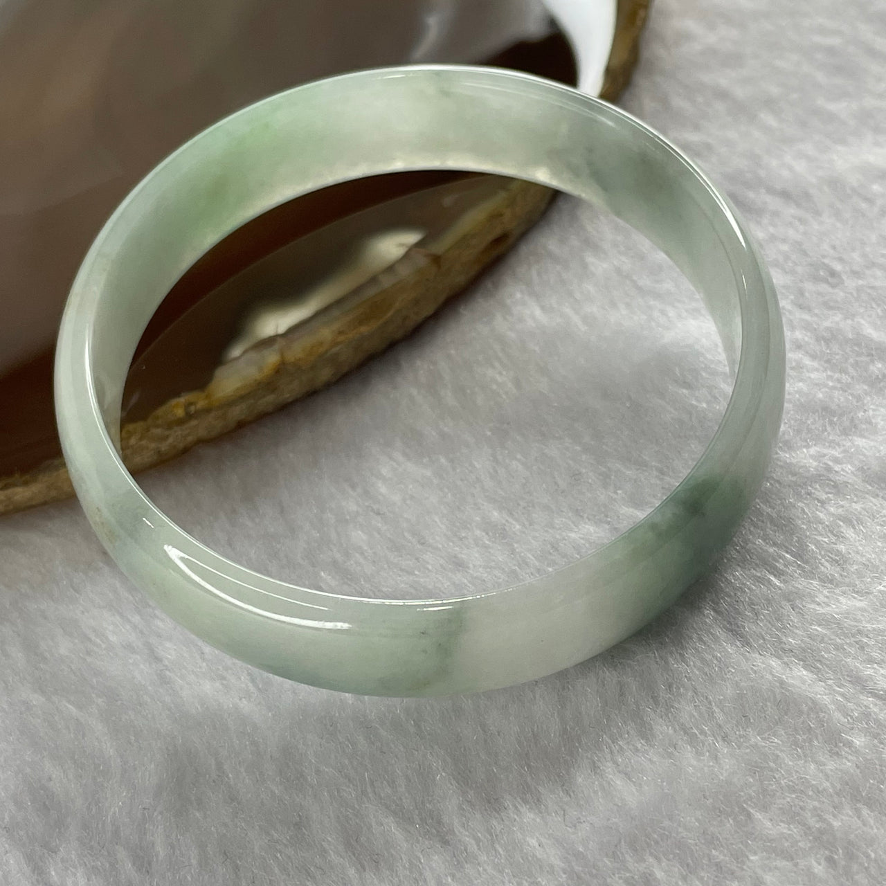 Type A Jelly Sky Blue with Green and Yellow Piao Hua Jade Jadeite Bangle 24.64g inner Dia 53.0mm 12.3 by 4.3mm (Internal Lines) - Huangs Jadeite and Jewelry Pte Ltd