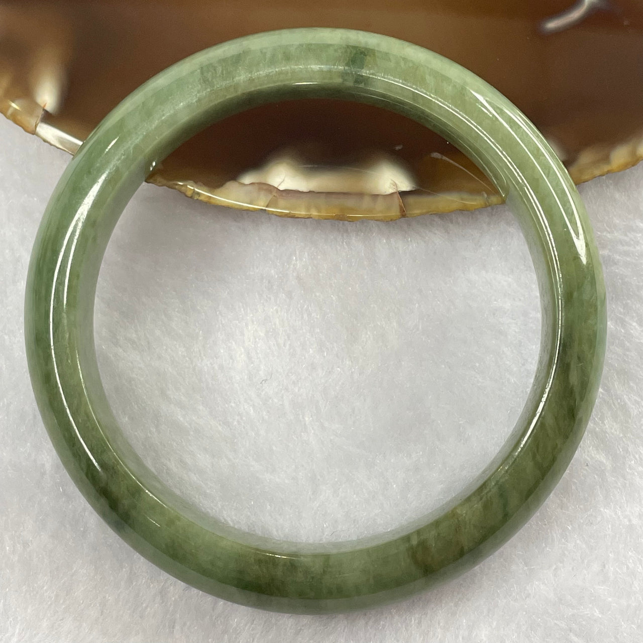 Type A Full Green with Emerald Green Veins Jade Jadeite Bangle 50.14g inner Dia 55.7mm 11.9 by 7.7mm (Close to Perfect) - Huangs Jadeite and Jewelry Pte Ltd