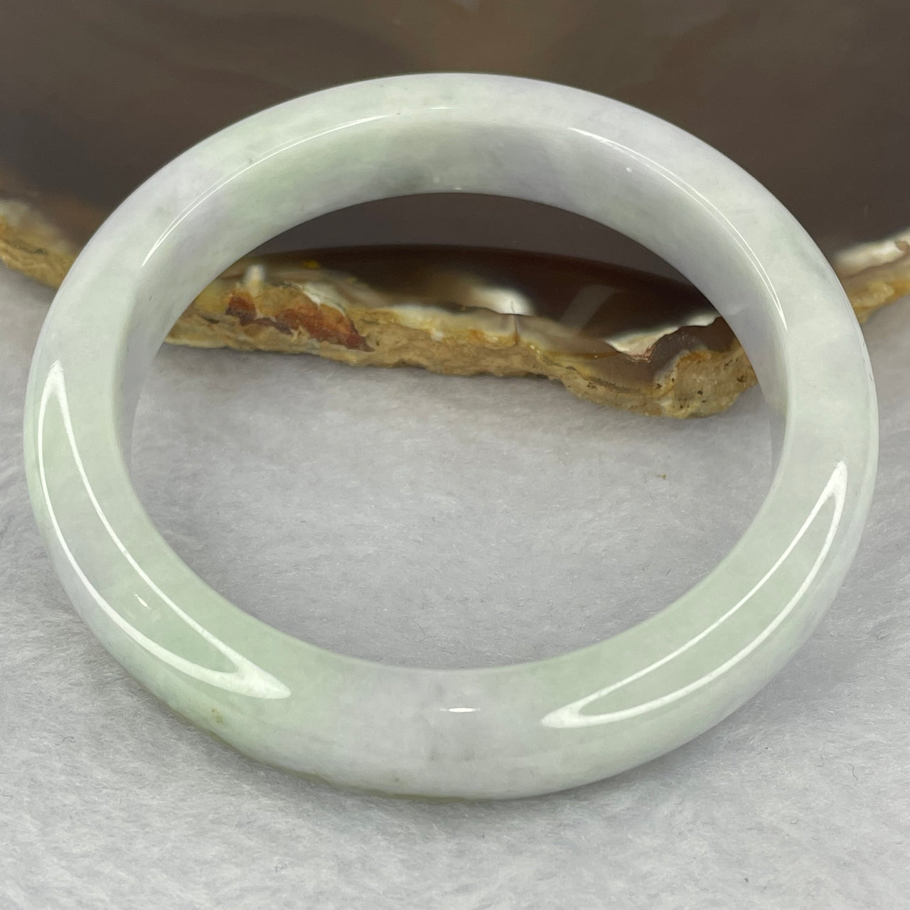 Type A green lavender jadeite bangle 52.79g inner diameter 55.6mm by 11.6 by 8.2mm (internal lines) - Huangs Jadeite and Jewelry Pte Ltd