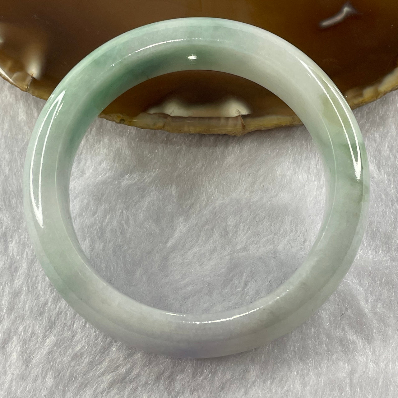 Type A Lavender, Green and Brown Jade Jadeite Bangle 70.25g inner Dia 54.0mm 15.9 by 8.8mm (Slight Internal Line) - Huangs Jadeite and Jewelry Pte Ltd