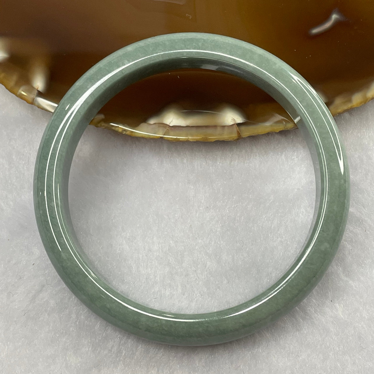 Type A Blueish Green Jade Jadeite Bangle 40.76g inner Dia 56.3mm 10.9 by 6.8mm (NO LINE) - Huangs Jadeite and Jewelry Pte Ltd