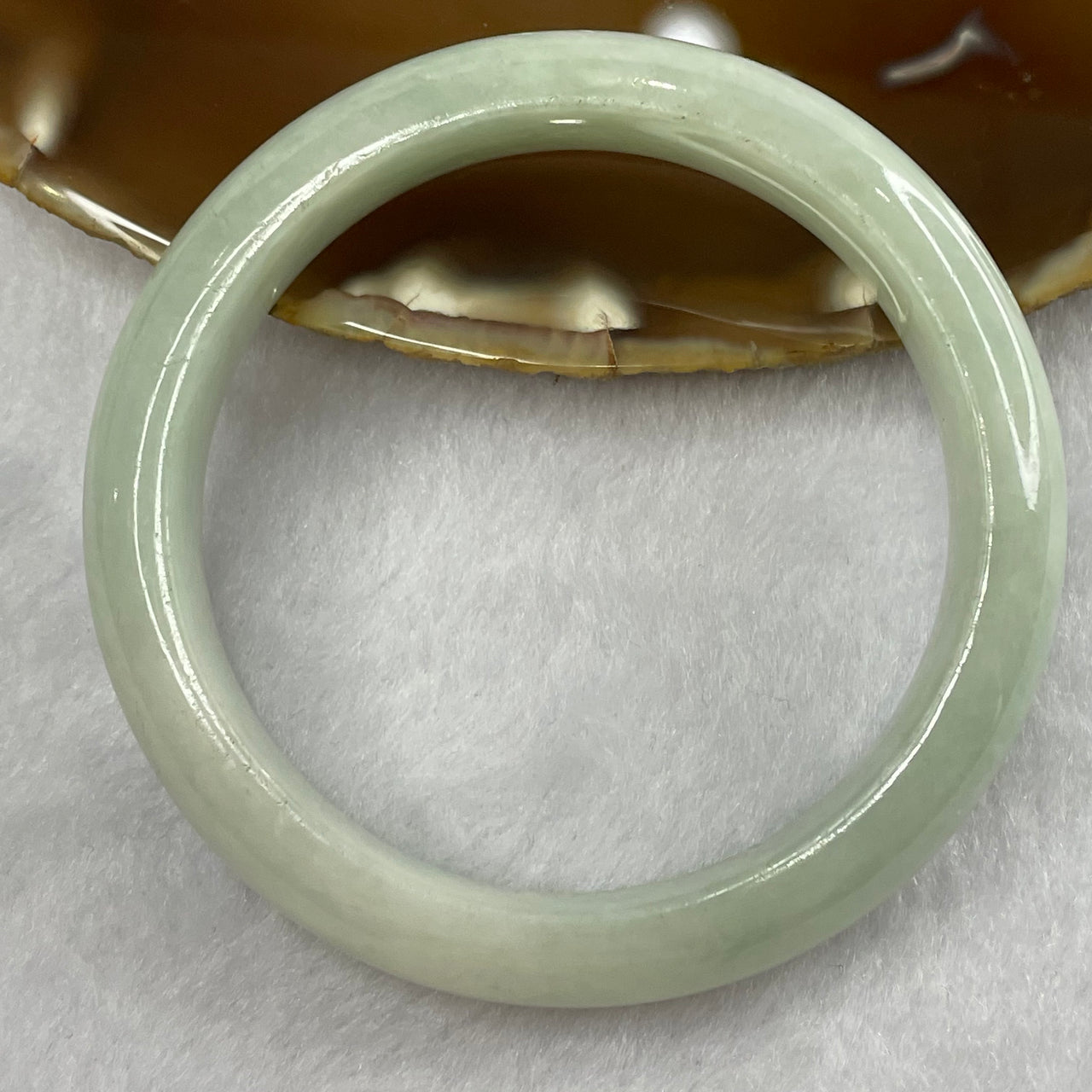 Type A Mint Green Bangle 53.21g inner Dia 55.4mm 13.1 by 7.9mm (Slight External Rough) - Huangs Jadeite and Jewelry Pte Ltd