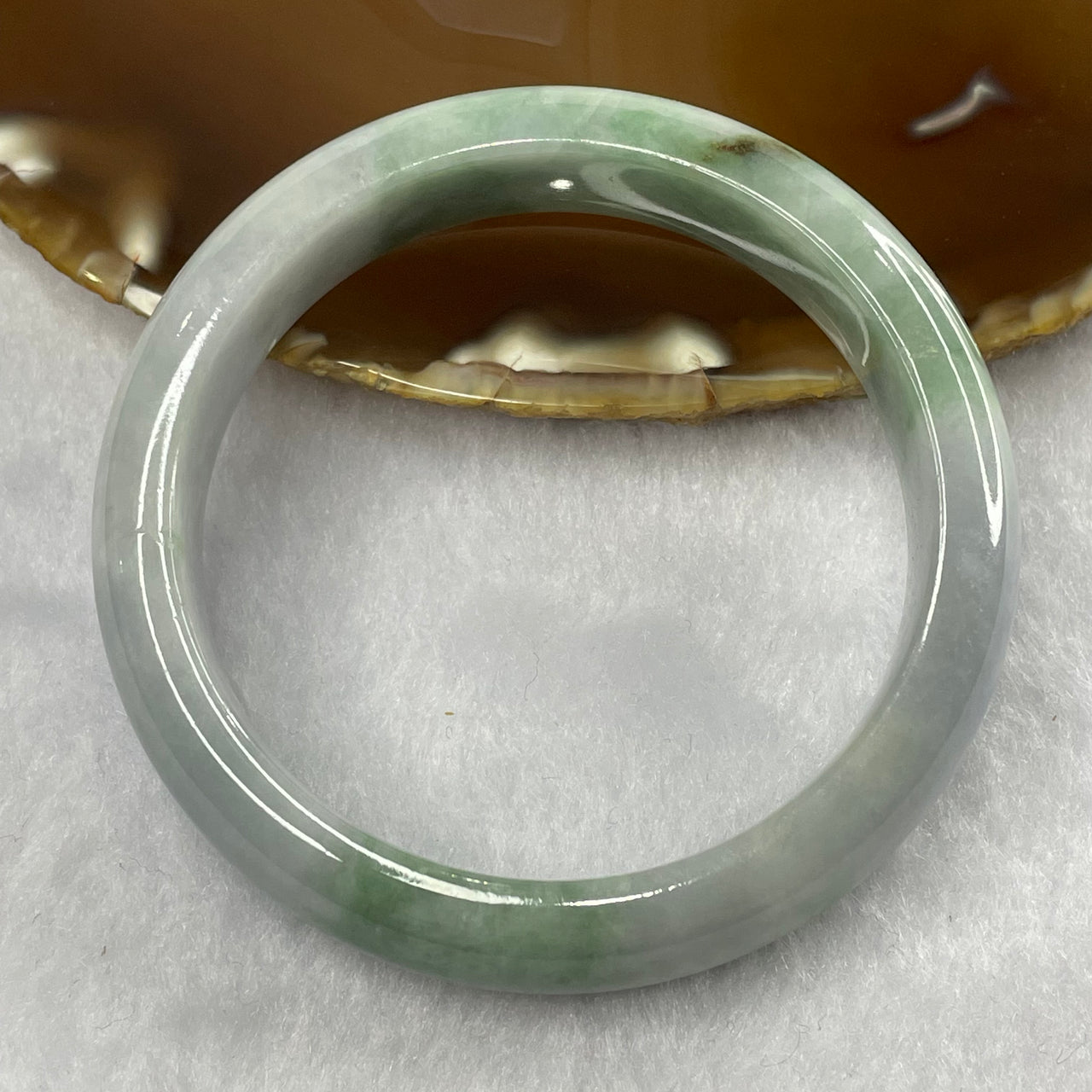 Type A Lavender and Green Jade Jadeite Bangle 55.33g inner Dia 55.2mm 13.3 by 8.0mm (Slight External Rough) - Huangs Jadeite and Jewelry Pte Ltd