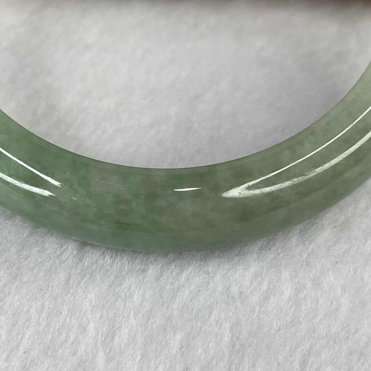 Type A Faint Lavender Green Jadeite Bangle 63.16g Inner Diameter 58.6mm 12.5 by 8.9mm - Huangs Jadeite and Jewelry Pte Ltd