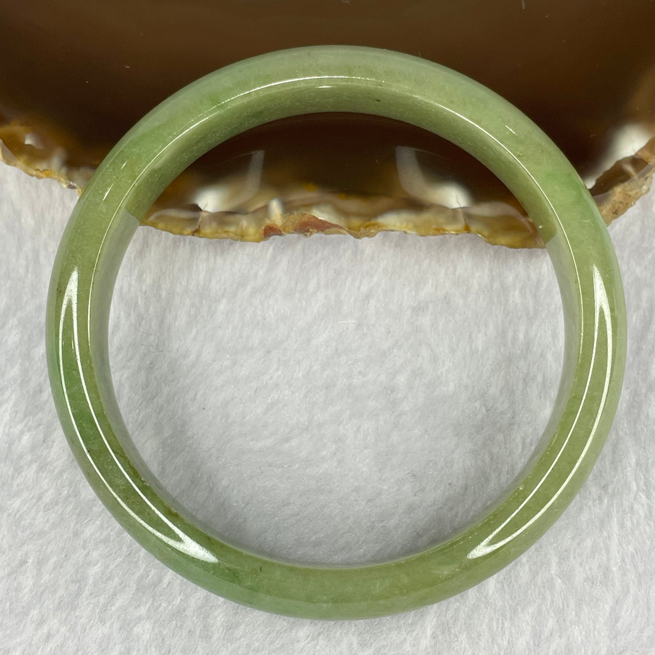 Type A Full Green Jadeite Bangle 50.66g inner Dia 59.7mm 13.3 by 7.0mm (very slight internal line) - Huangs Jadeite and Jewelry Pte Ltd