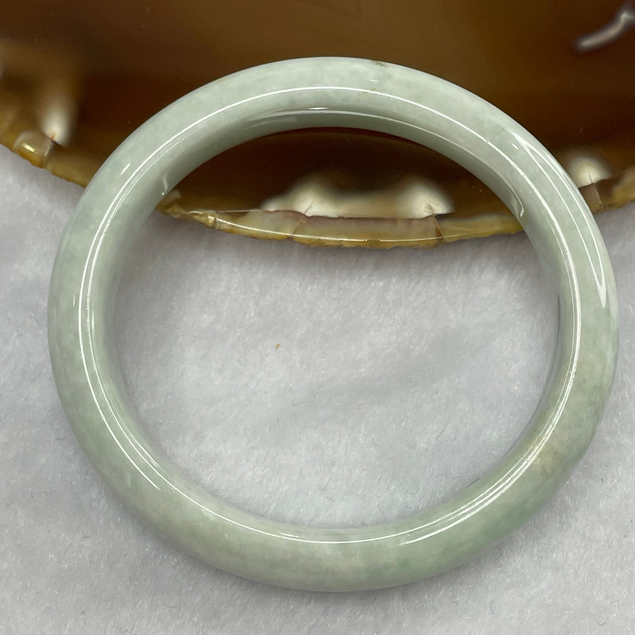 Type A Sky Blue Jade Jadeite Oval Bangle 38.07g inner Dia 51.2mm 11.7 by 7.0mm (Slight Internal Line) - Huangs Jadeite and Jewelry Pte Ltd