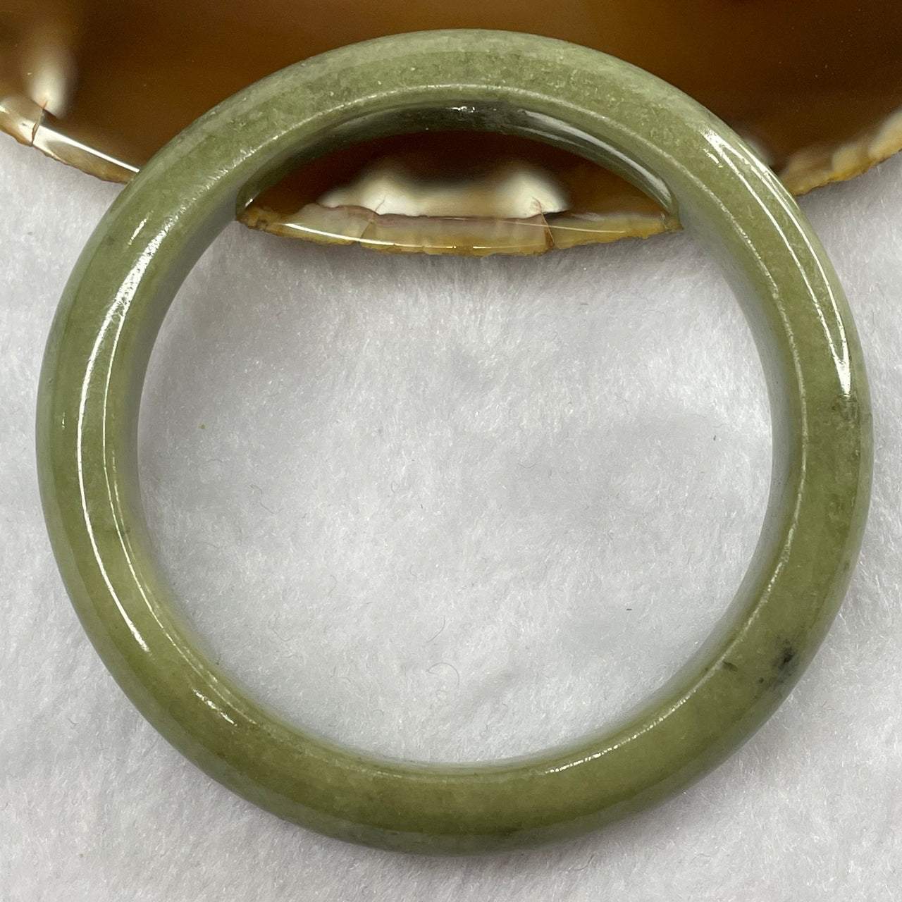 Type A Full Green Jade Jadeite Bangle 53.34g inner Dia 56.9mm 12.3 by 8.0mm (External Rough) - Huangs Jadeite and Jewelry Pte Ltd