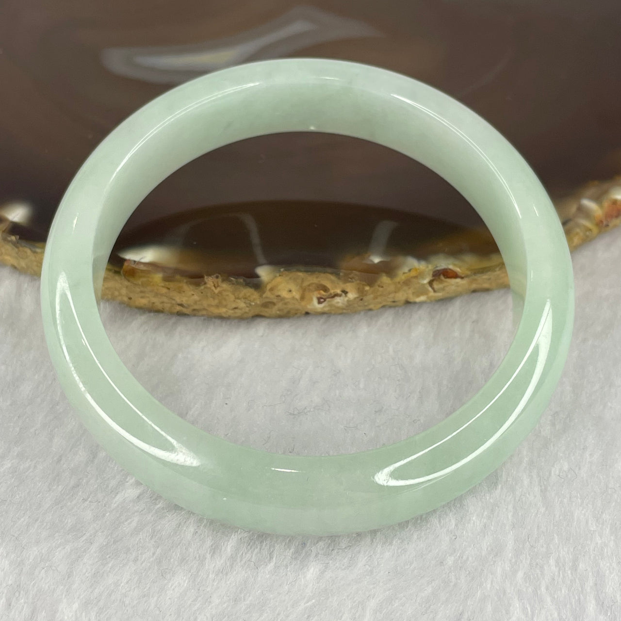 Type A Light Apple Green Bangle (Perfect) 51.56g Inner Dia 56.4mm 12.9 by 7.3mm - Huangs Jadeite and Jewelry Pte Ltd