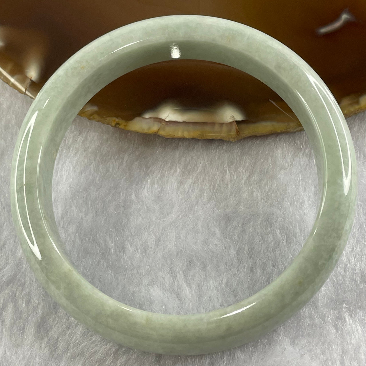 Type A Sky Blue Jade Jadeite Bangle 49.49g inner Dia 57.0mm 12.2 by 7.5mm (Internal Lines) - Huangs Jadeite and Jewelry Pte Ltd