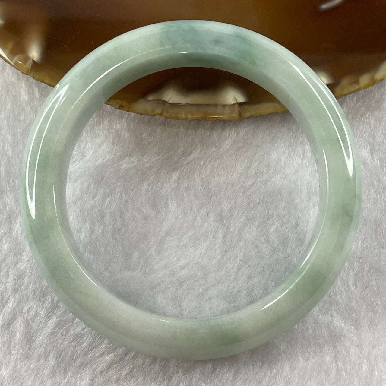 Type A Sky Blue Jade Jadeite Bangle 61.04g inner Dia 55.3mm 13.4 by 8.9mm (Slight Internal Line) - Huangs Jadeite and Jewelry Pte Ltd