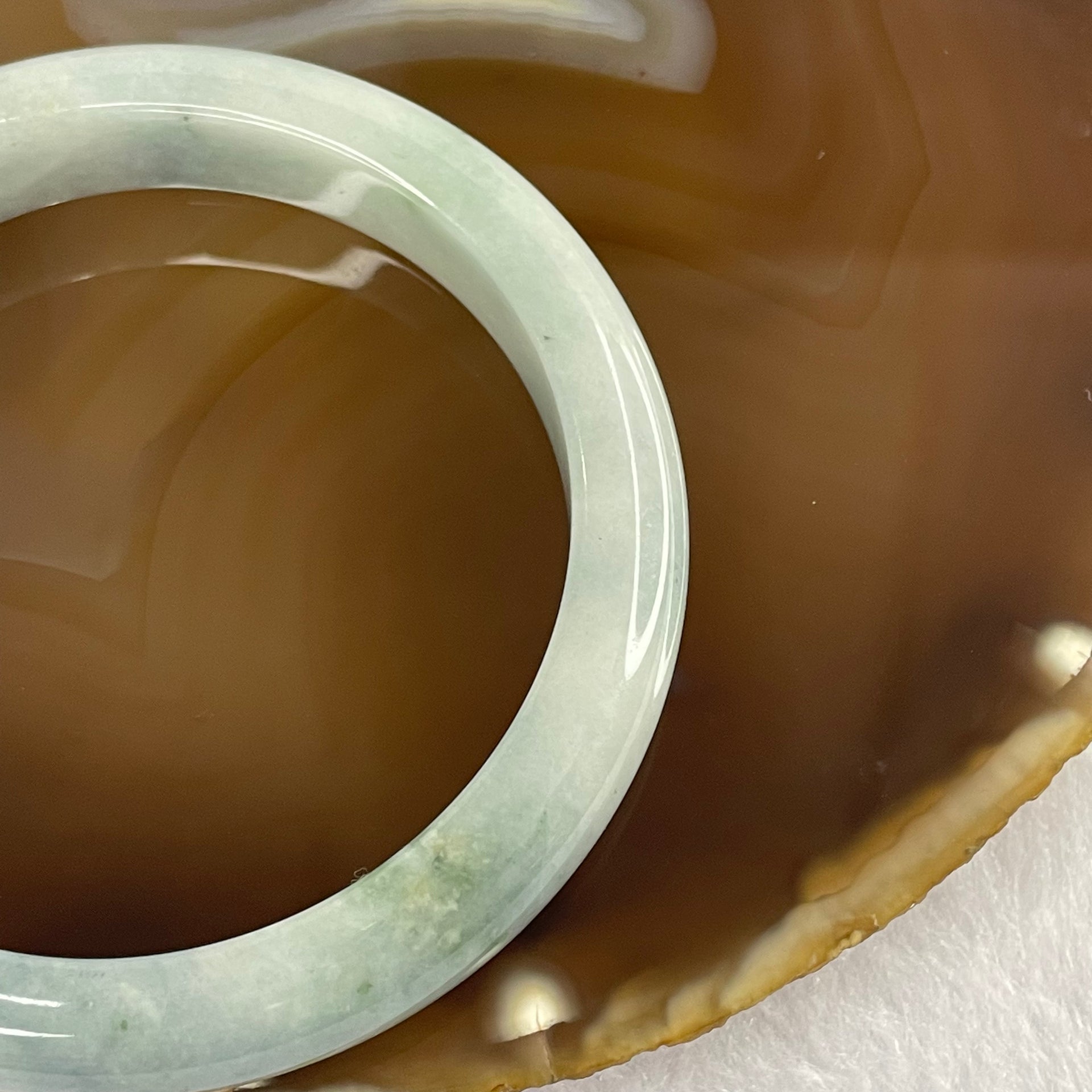 Type A Blue Jade Jadeite Bangle 48.93g inner Dia 56.6mm 11.7 by 7.8mm (External Rough) - Huangs Jadeite and Jewelry Pte Ltd