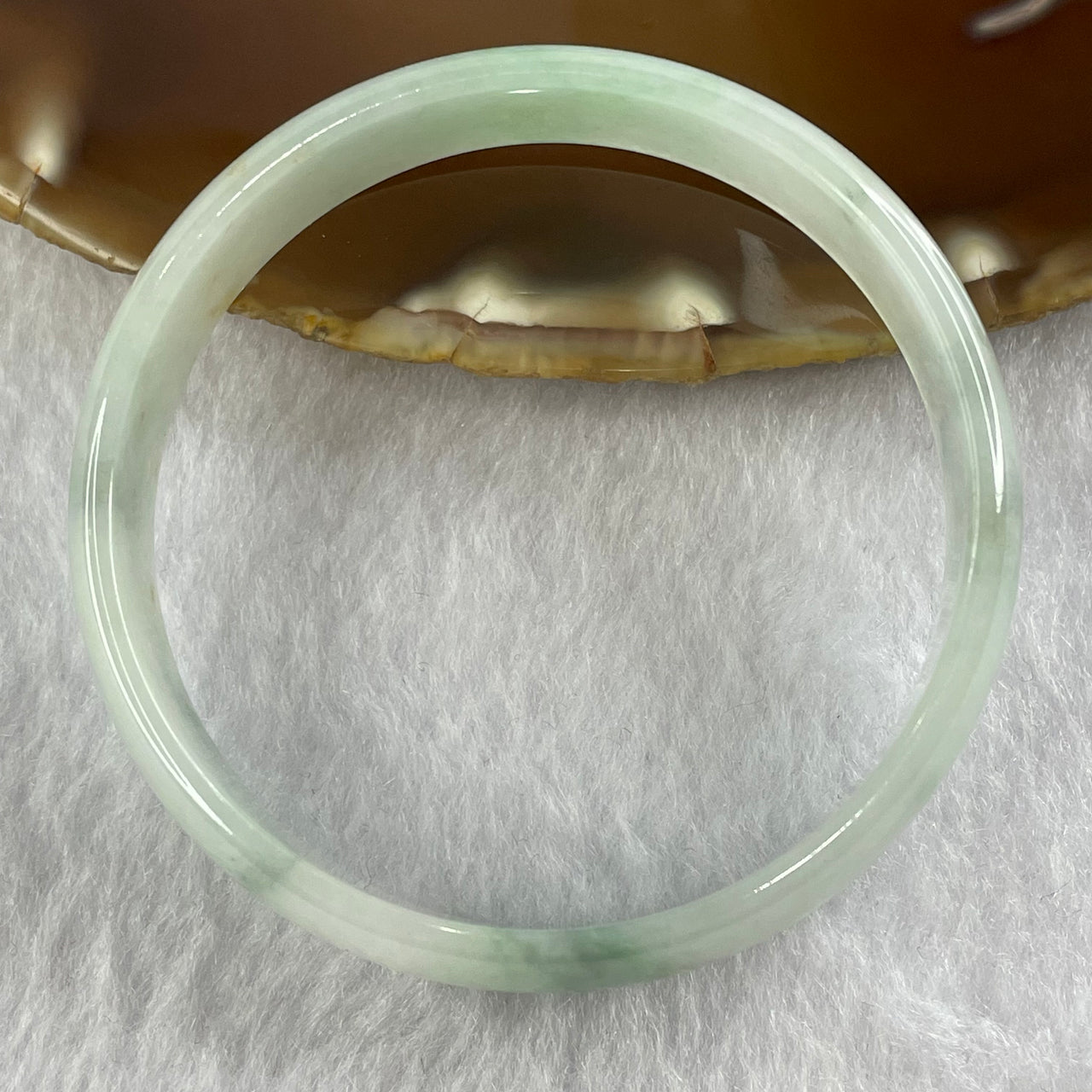 Type A Jelly Sky Blue with Green and Yellow Piao Hua Jade Jadeite Bangle 24.64g inner Dia 53.0mm 12.3 by 4.3mm (Internal Lines) - Huangs Jadeite and Jewelry Pte Ltd