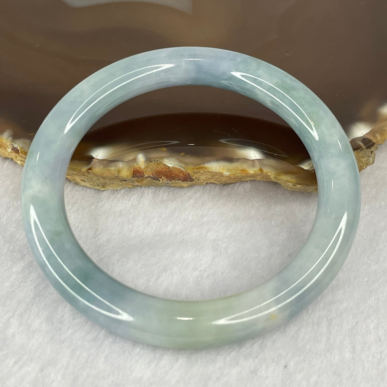 Rare Type A Blue Jadeite Bangle 36.22g inner Dia 51.4mm 8.6 by 8.8mm (Very Slight external rough) - Huangs Jadeite and Jewelry Pte Ltd