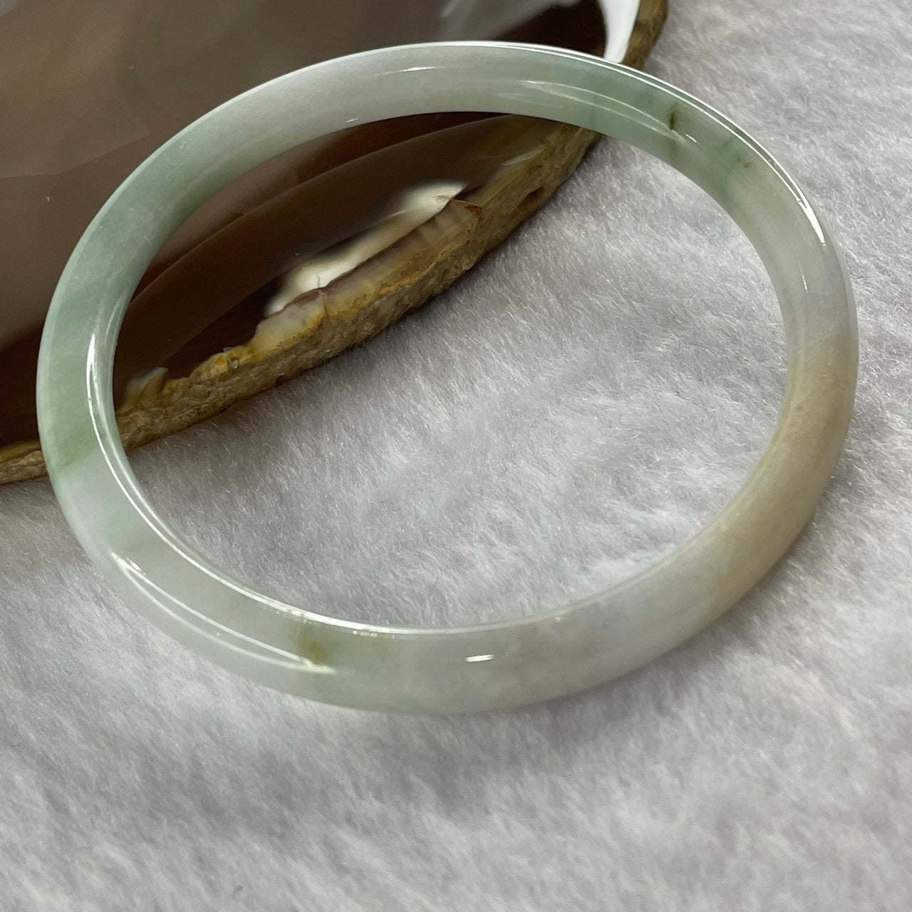 Type A Lavender, Sky Blue and Yellow Jade Jadeite Bangle 20.86g inner Dia 56.3mm 6.3 by 6.1mm (Internal Lines) - Huangs Jadeite and Jewelry Pte Ltd