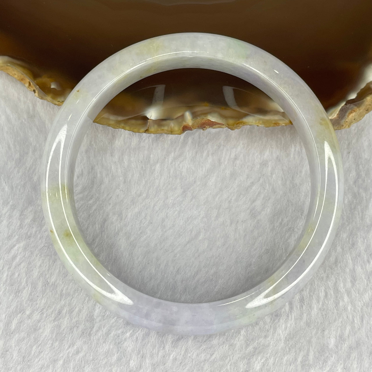 Type A Lavender Yellow Jadeite Bangle 48.32g Inner diameter 57.7mm 12.2 by 7.2mm (slight internal lines) - Huangs Jadeite and Jewelry Pte Ltd