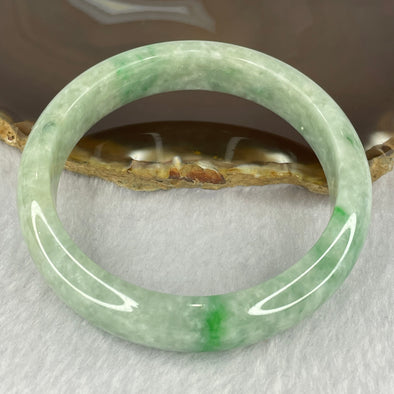 Type A Light Apple Green Jadeite Bangle 62.98g inner Dia 59.6mm 14.0 by 8.3mm (very slight external line) - Huangs Jadeite and Jewelry Pte Ltd