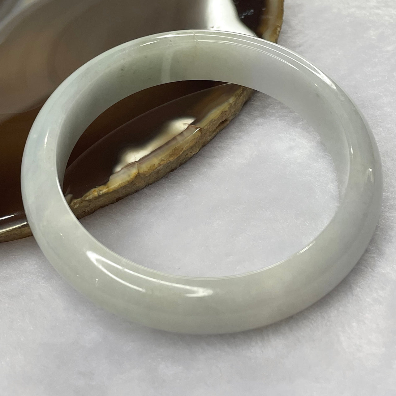 Type A Lavender Jade Jadeite Bangle 52.98g inner Dia 57.6mm 13.0 by 7.6mm (External Line) - Huangs Jadeite and Jewelry Pte Ltd