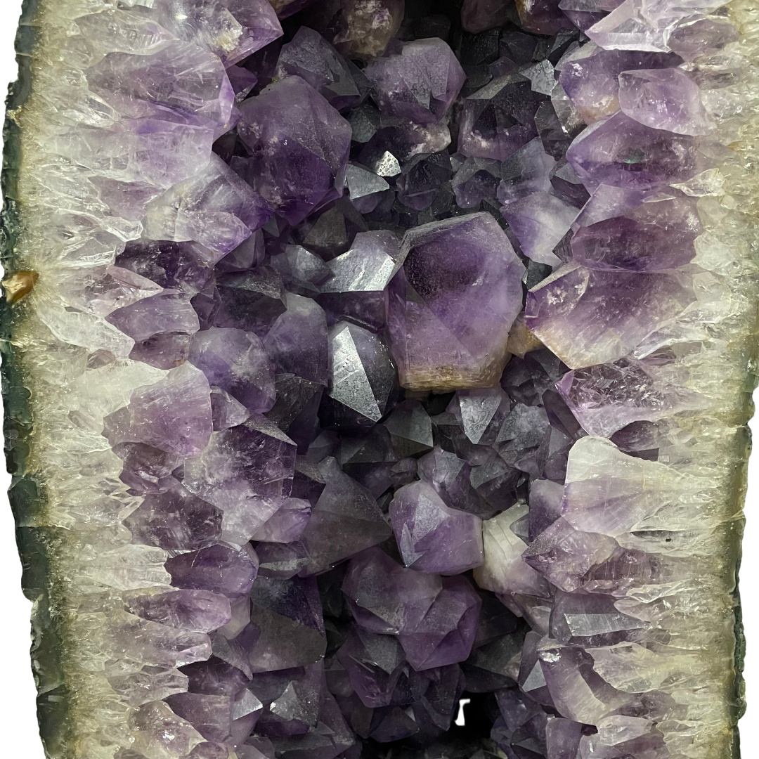 Thick Large Crystal Brazil Natural Amethyst Display Wooden Stand - 78.6kg 815 by 445 by 420mm - Huangs Jadeite and Jewelry Pte Ltd