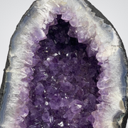 Unique Natural Amethyst with Silver Crystal at the bottom as Treasurers Gold Display Wooden Stand - 49.0kg 1020 by 310 by 330mm - Huangs Jadeite and Jewelry Pte Ltd