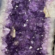 Unique Natural Amethyst with Silver Crystal at the bottom as Treasurers Gold Display Wooden Stand - 49.0kg 1020 by 310 by 330mm - Huangs Jadeite and Jewelry Pte Ltd