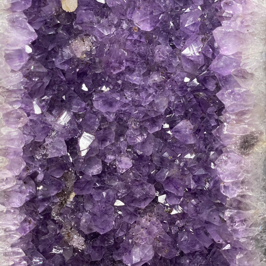 Unique Natural Amethyst with Silver Crystal at the bottom as Treasurers Gold Display Wooden Stand - 49.0kg 1020 by 310 by 330mm - Huangs Jadeite and Jewelry Pte Ltd