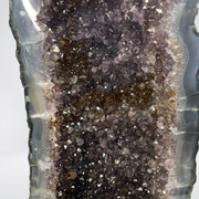 Special Natural Amethyst with Golden Rutile and Silver Particles Display Pair with Wooden Stand - 25.1kg - Huangs Jadeite and Jewelry Pte Ltd