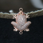 Rose Gold Plated Copper Zirconia Frog - Huangs Jadeite and Jewelry Pte Ltd