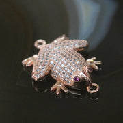 Rose Gold Plated Copper Zirconia Frog - Huangs Jadeite and Jewelry Pte Ltd