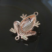 Rose Gold Plated Copper Zirconia Frog - Huangs Jadeite and Jewelry Pte Ltd