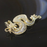 Gold Plated Copper Zirconia Dragon - Huangs Jadeite and Jewelry Pte Ltd