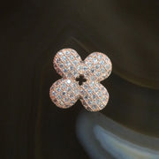 Rose Gold Plated Copper Zirconia Four Leaf Clover - Huangs Jadeite and Jewelry Pte Ltd