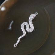 Sliver Plated Copper Zirconia Snake - Huangs Jadeite and Jewelry Pte Ltd