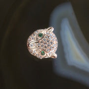 Rose Gold Plated Copper Zirconia Cheetah head - Huangs Jadeite and Jewelry Pte Ltd