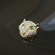 Gold Plated Copper Zirconia Cheetah head - Huangs Jadeite and Jewelry Pte Ltd