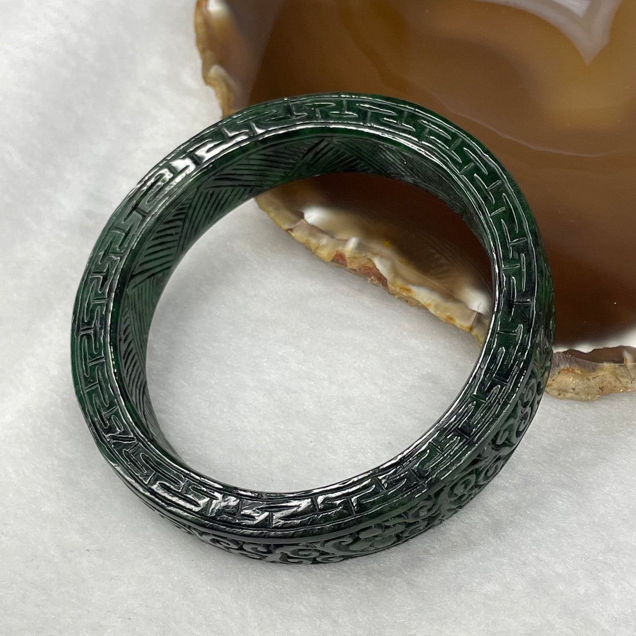 Type A Old Mine Green Jadeite Bangle 70.05g inner diameter 58.1mm 14.0 by 8.3mm - Huangs Jadeite and Jewelry Pte Ltd