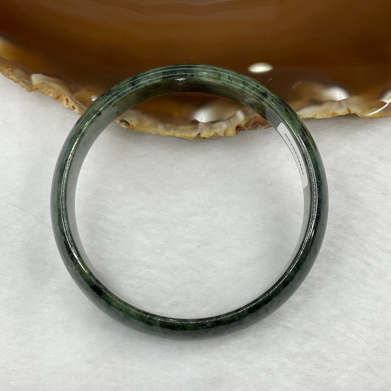 Type A Green Jadeite Bangle 28.95g inner diameter 53.2mm 12.8 by 4.7mm - Huangs Jadeite and Jewelry Pte Ltd