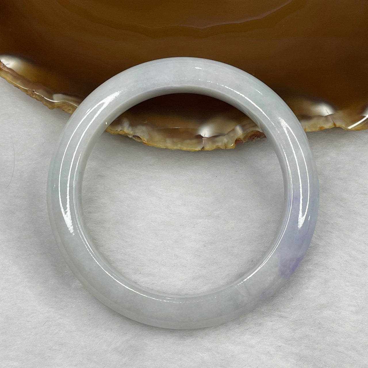 Type A Green and Lavender Jadeite Bangle 54.76g inner diameter 53.7mm 11.9 by 8.7mm - Huangs Jadeite and Jewelry Pte Ltd