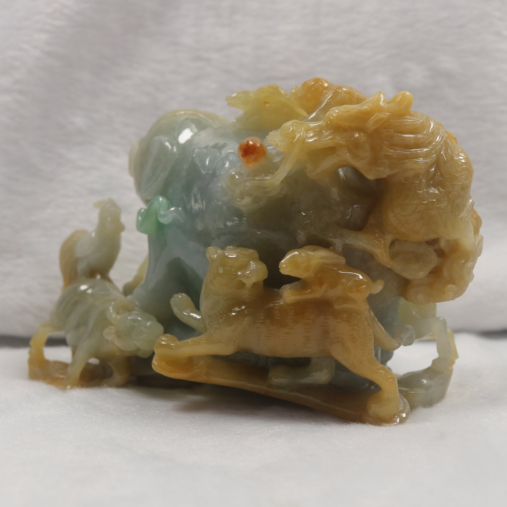 Rare Antique Natural 12 Zodiac 3 colour Jade Jadeite - Huangs Jadeite and Jewelry Pte Ltd