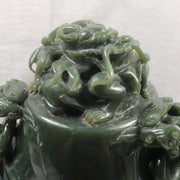 Rare Antique Natural Nephrite Dragon Incense Burner - Huangs Jadeite and Jewelry Pte Ltd