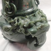 Rare Antique Natural Nephrite Dragon Incense Burner - Huangs Jadeite and Jewelry Pte Ltd