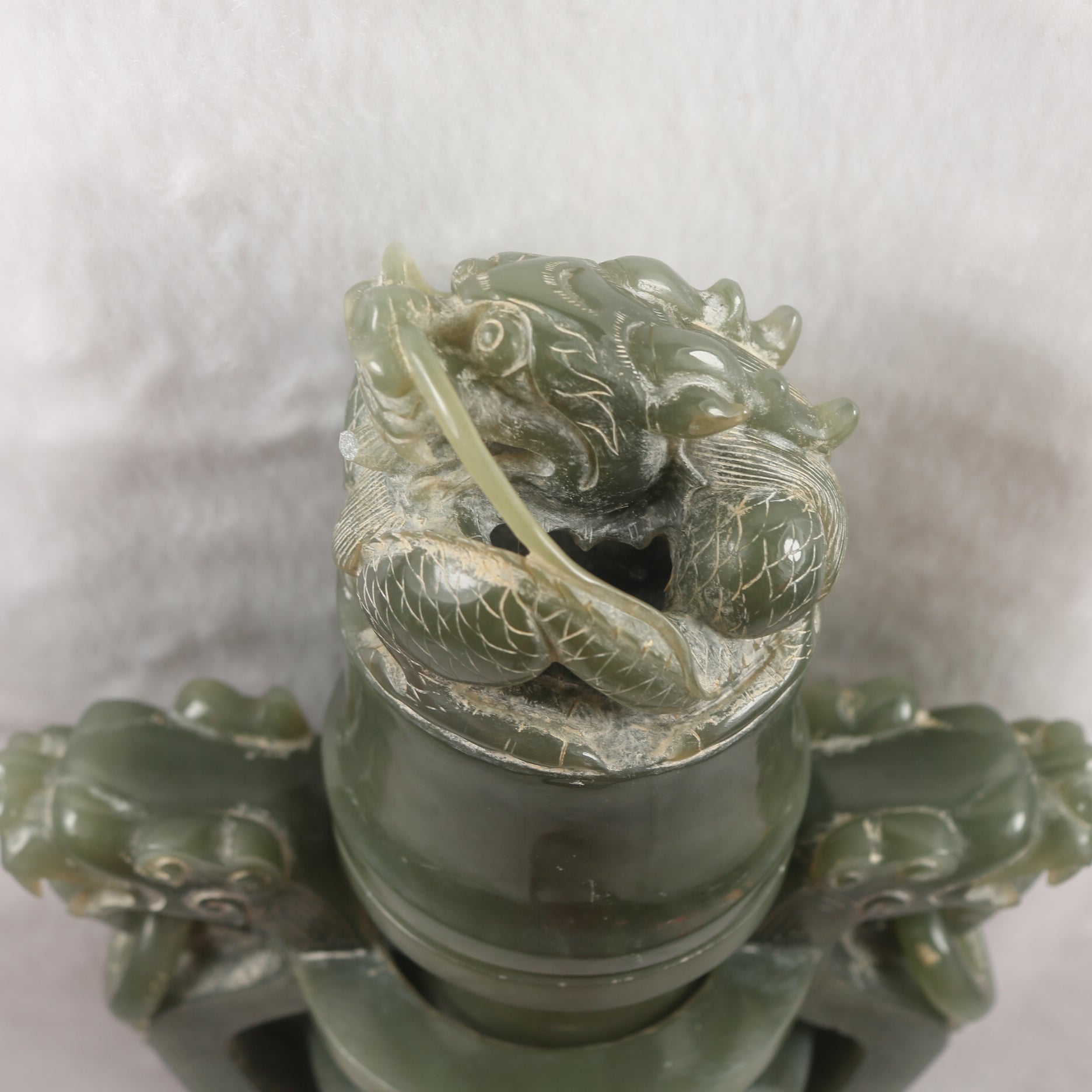 Rare Antique Natural Nephrite Vase - Huangs Jadeite and Jewelry Pte Ltd