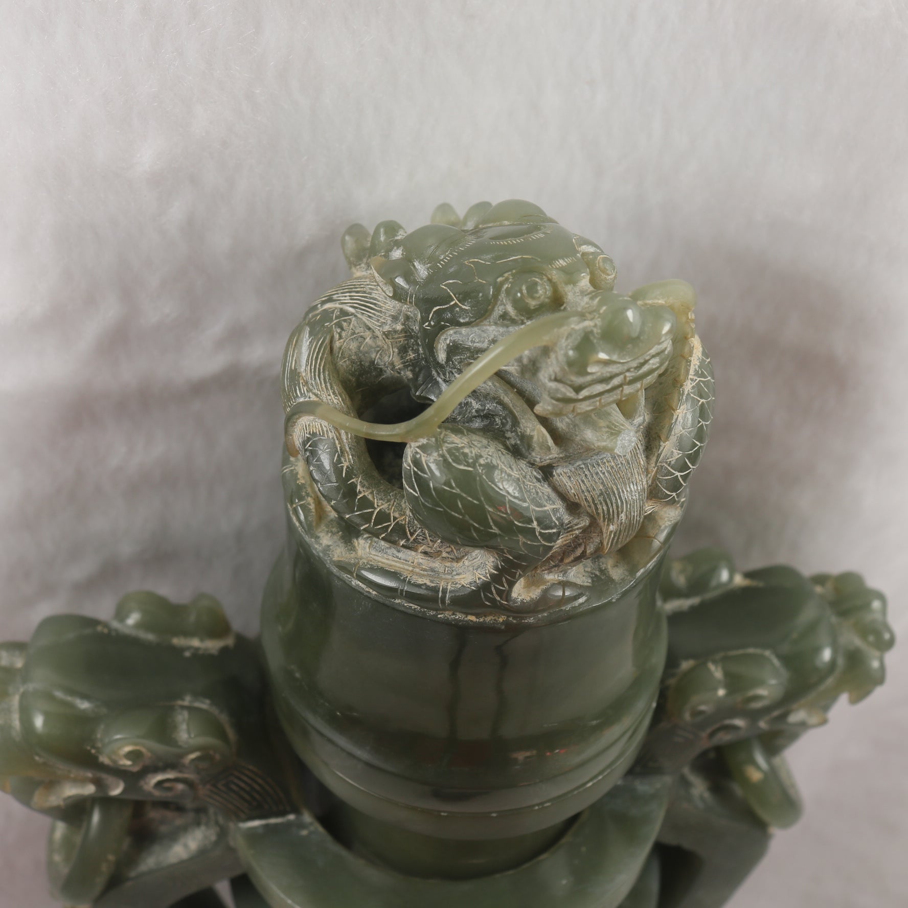 Rare Antique Natural Nephrite Vase - Huangs Jadeite and Jewelry Pte Ltd