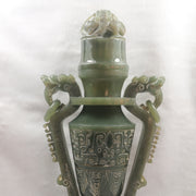 Rare Antique Natural Nephrite Vase - Huangs Jadeite and Jewelry Pte Ltd